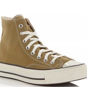 Stylish High-Top Canvas Sneakers - Tan